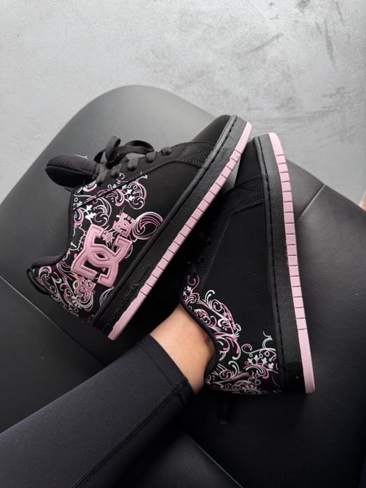 (36-41) ПІД ЗАМОВЛЕННЯ DC Shoes Court Graffik Black Pink Sabbath дс чорні з рожевим