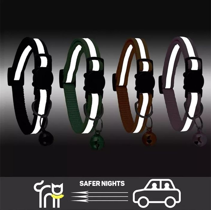 Нашийник, ошейник для кота, собаки, светоотражающая полоска