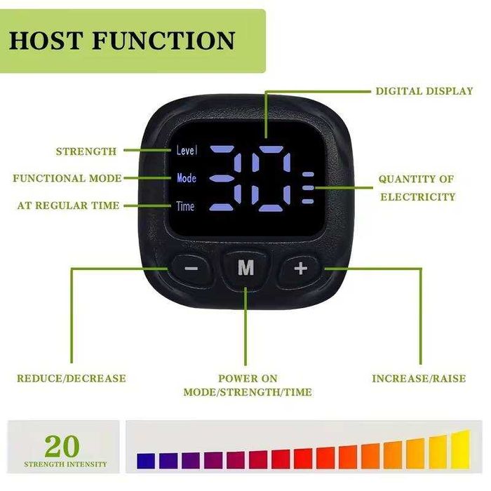 Eletroestimulador EMS+TENS. Unissexo. Definição muscular. Novo.
