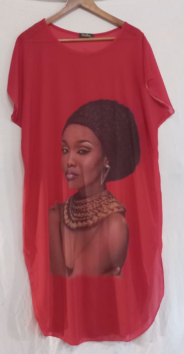 Vestido/Túnica vermelha angolana