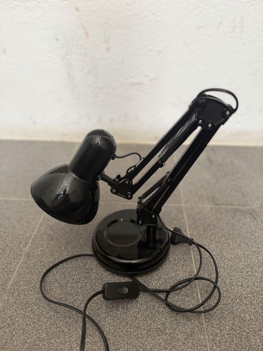 Candeeiro de Secretária Industrial Preto – E27