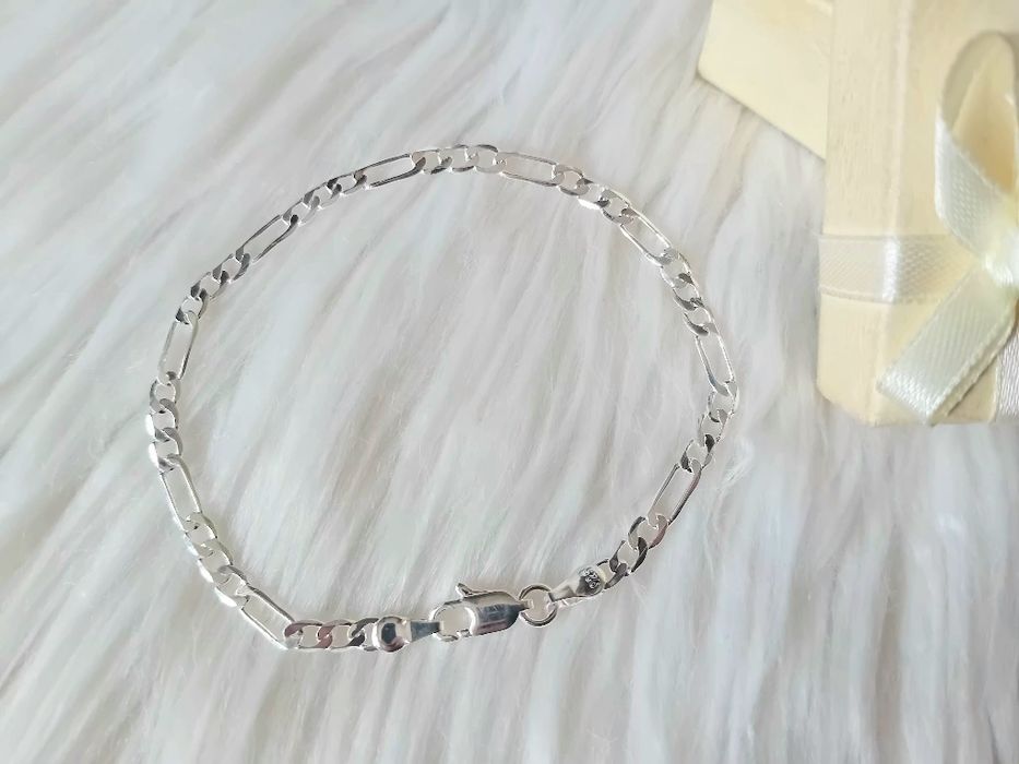 Nowa srebrna próby 925 klasyczna bransoletka