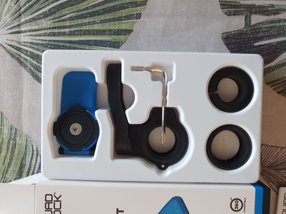 Kit Quad Lock Novo - Suporte para telemóvel e atenuador de vibração
