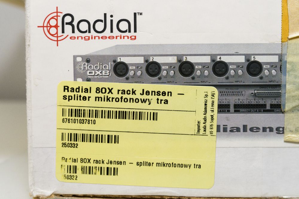 Spliter mikrofonowy Jensen Radial 0X8 , Radial 80x rack Jensen