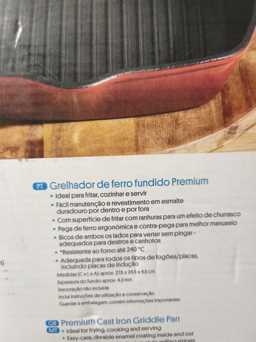 Grelhador de ferro fundido novo