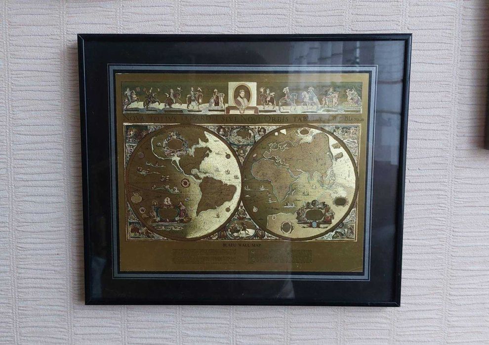 Картина Нова карта усієї землі або світу. В офіс , кабінет