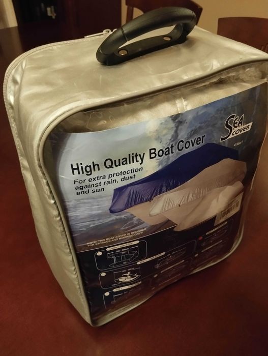 nowy pokrowiec na łódkę wędkarską -motorówkę