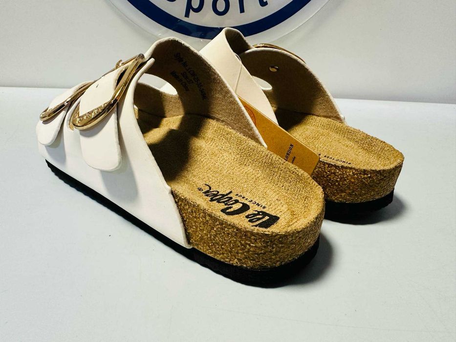 Lee Cooper klapki białe damskie z klamrami 40 - 41