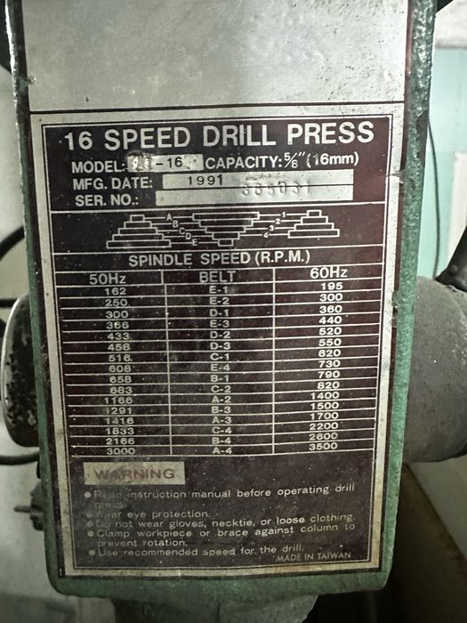 Furadeira de Coluna DP16UL – 3/4 HP | 13” Swing