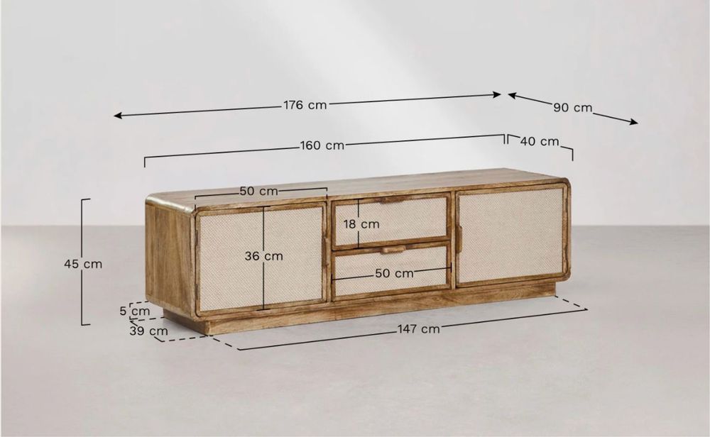 Movel de TV Sklum de madeira 160cm - Novo (1 mes de uso)