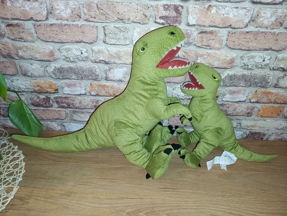 IKEA JÄTTELIK Pluszak dinozaur, Thyrannosaurus Rex duży 66 cm i mały