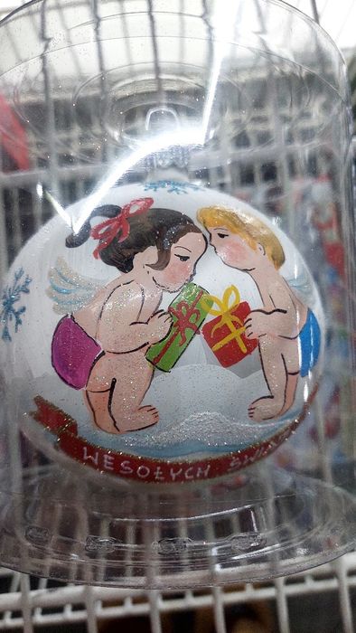 Polskie szklane bombki rekodzieło kula aniołki 120mm u TIGERA sklep 2