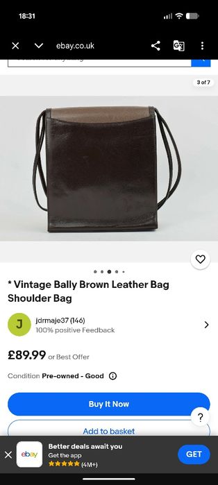 Вінтажна шкіряна сумка Bally