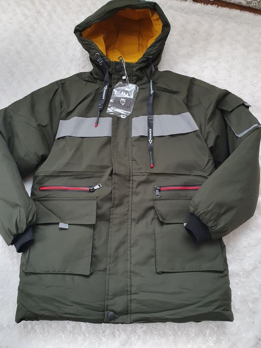 Нова тепла куртка пуфер для хлопця розмір 158-164 колір ХАКІ