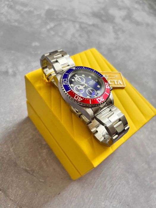 годинник часы Invicta 1771 pro diver срібний браслет инвикта Ø43мм