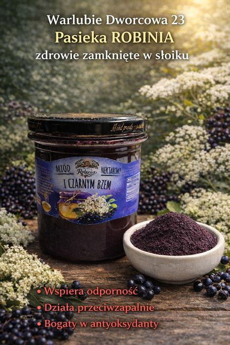 Miód wielokwiatowy z czarnym bzem 400g