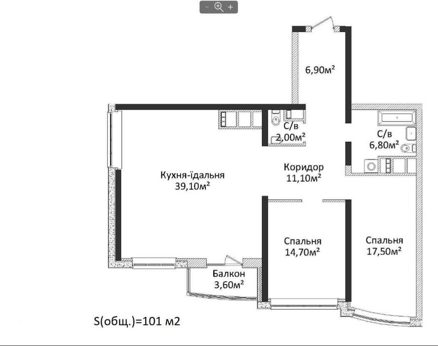 Продам 3 комнатную квартиру, новый дом, жк 4 Сезона, Гагарина проспект. - Вид 5