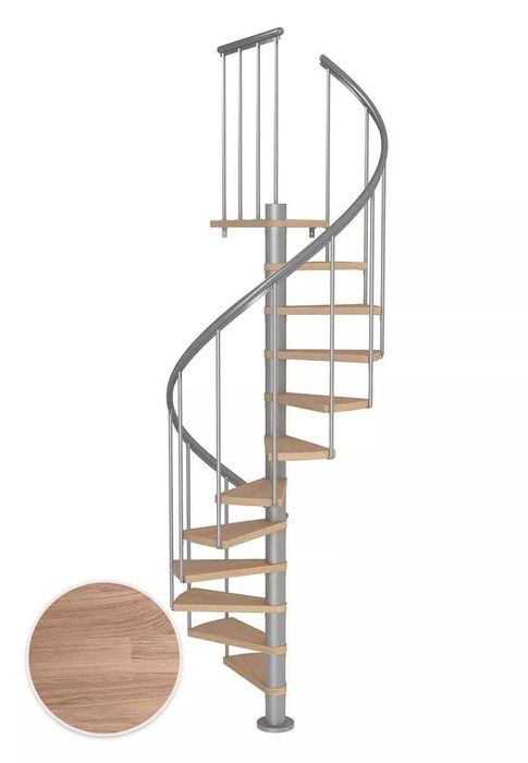 Schody spiralne DOLLE Montreal Classic /DĄB Bielony/ fi 120 cm