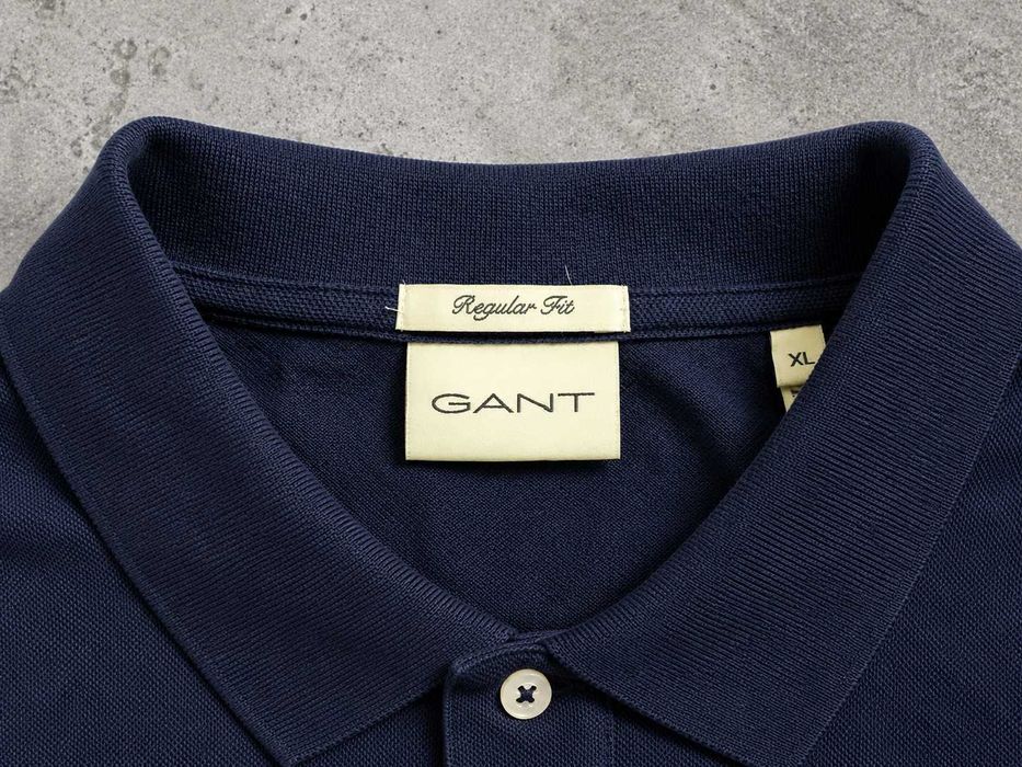 GANT Polo Granatowa Regular Fit XL Bawełna Logo Premium