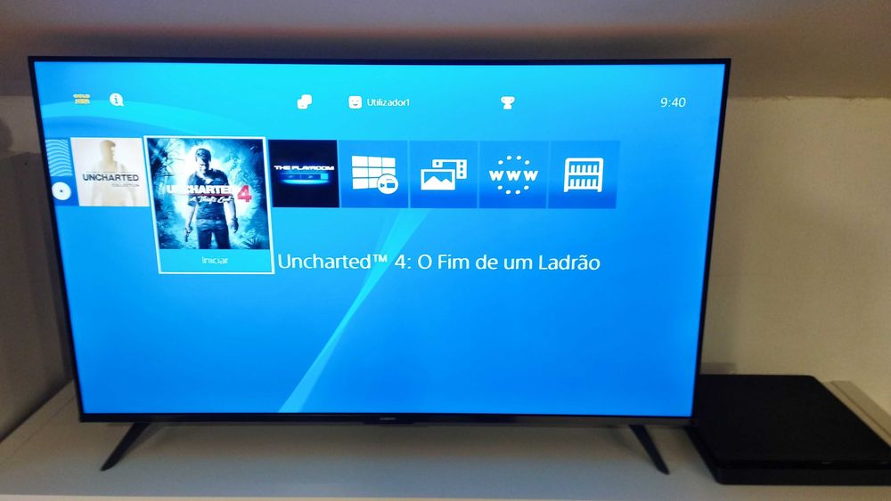 PS4 Slim 1TB Desbloqueada + 6 Jogos Exclusivos + 1 Comando Novo + Cabo