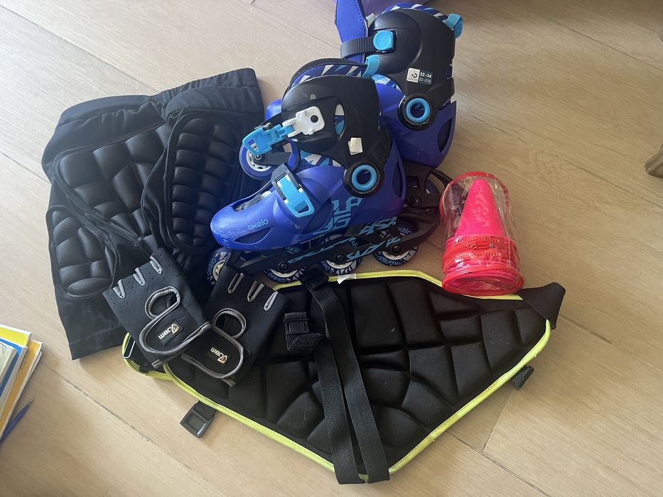 Patins com rodas para menino, tamanho 32-34