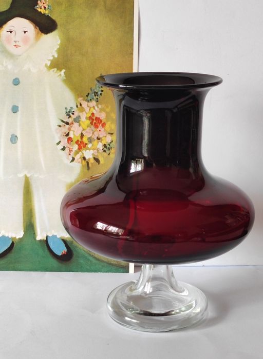 Tarnowiec wazon piękne stare kolorowe szkło