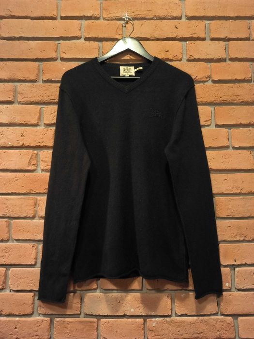 Sweter Juicy Couture Kaszmir Logo Serek Damski Czarny