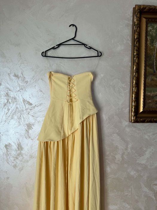 Sukienka maxi butter yellow z szalem babyboo