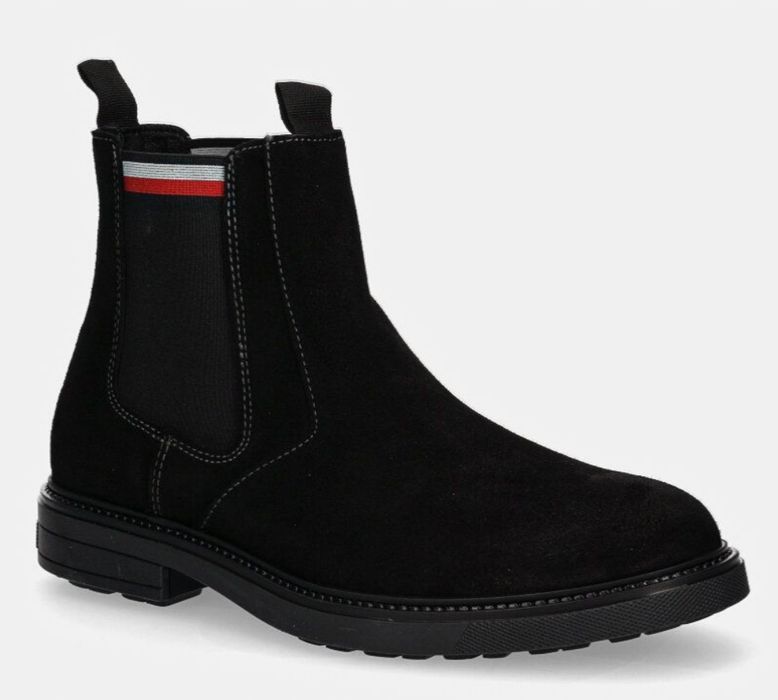 Tommy hilfiger sztyblety czarne wsuwane skórzane męskie 44 26da