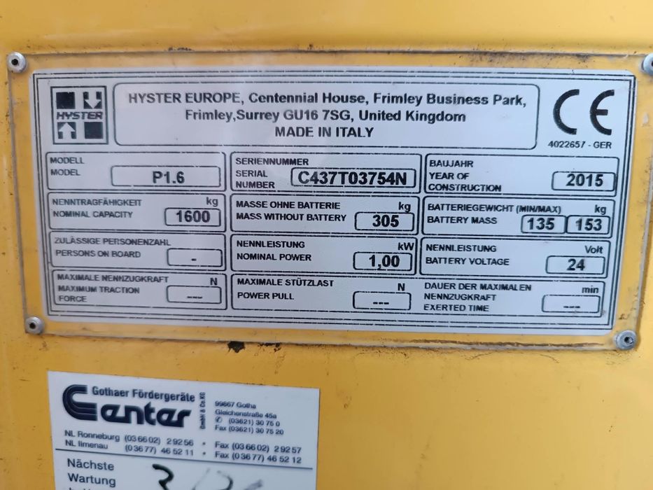 Paleciak elektryczny HYSTER