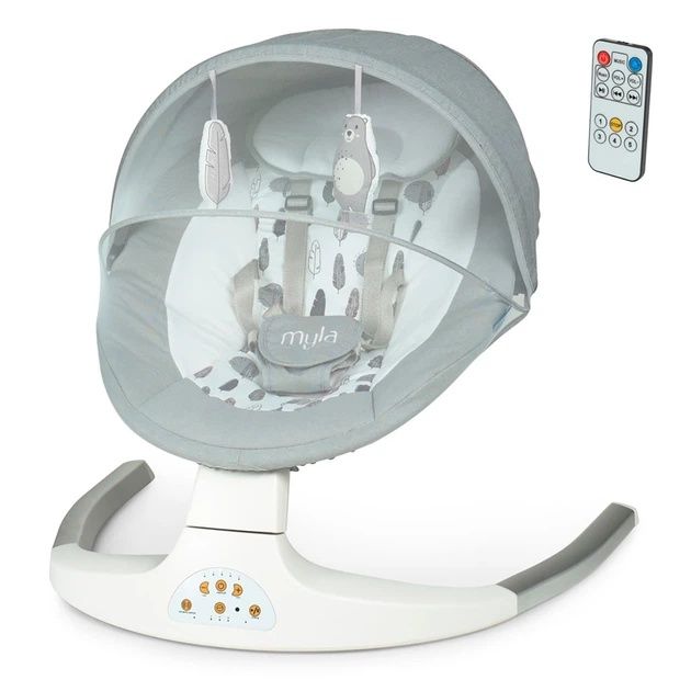 Заколисуючий центр El Camino ME 1074 Soft Gray USB, пульт, 5 швидкостей, таймер, 12 мелодій