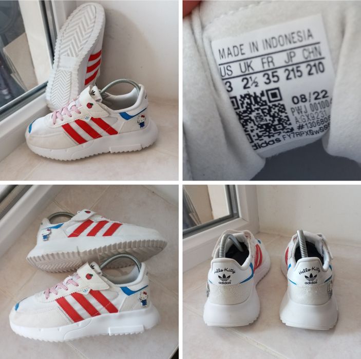 Стильні кросівки бренду Adidas Hello Kitty Retropy Running Made in Indonesia  UK  2,5  EUR  35