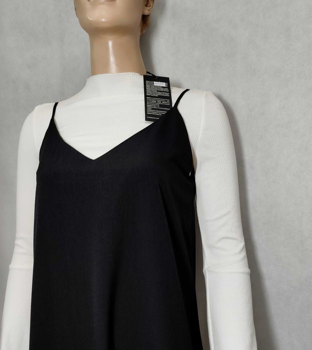 Czarna sukienka S na ramiączkach + biała bluzka zestaw ONLY SU0215