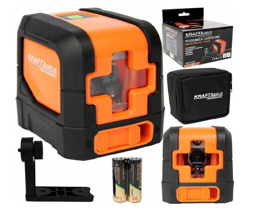 LASER KRZYŻOWY poziomica laserowa ZIELONA WIĄZKA uchwyt 593