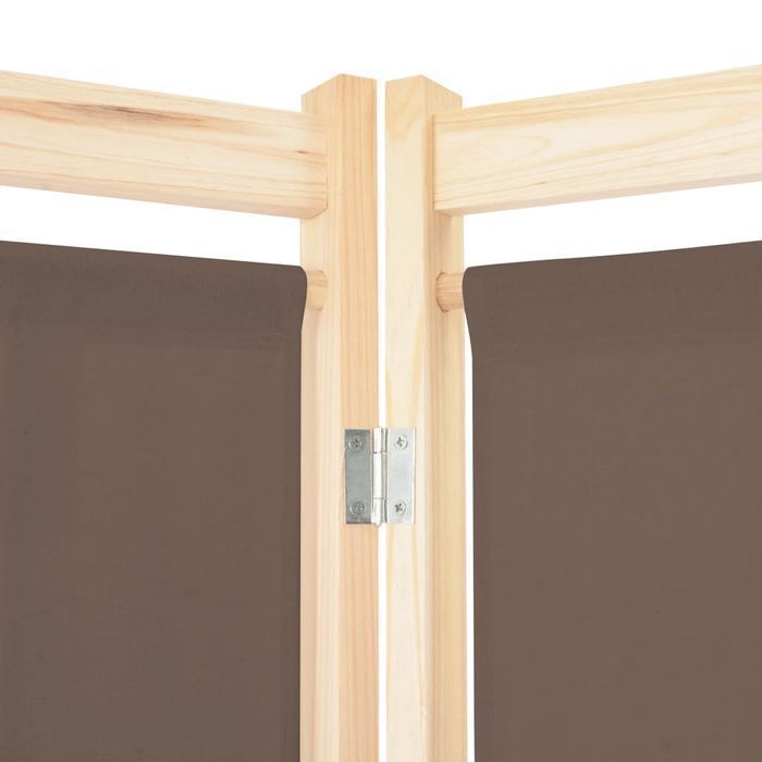 vidaXL Parawan 6-panelowy, brązowy, 240 x 170 x 4 cm, tkanina