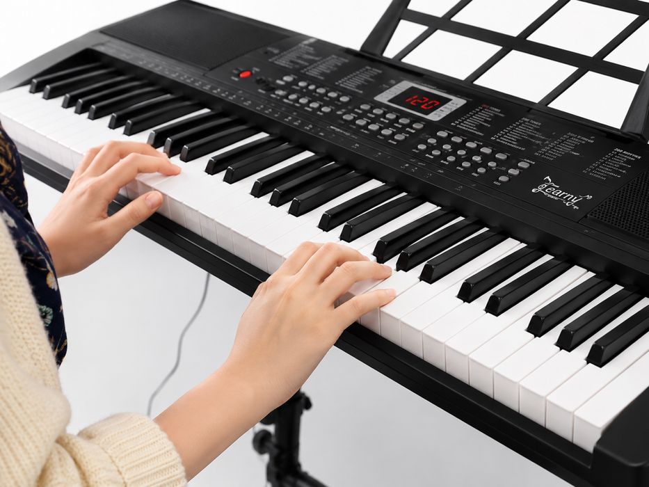 Keyboard elektroniczny 61 klawiszy + statyw + stołek + mikrofon NOWY