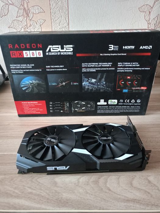 Karta graficzna ASUS Radeon RX 580 4GB | 100% Sprawna, Pudełko!