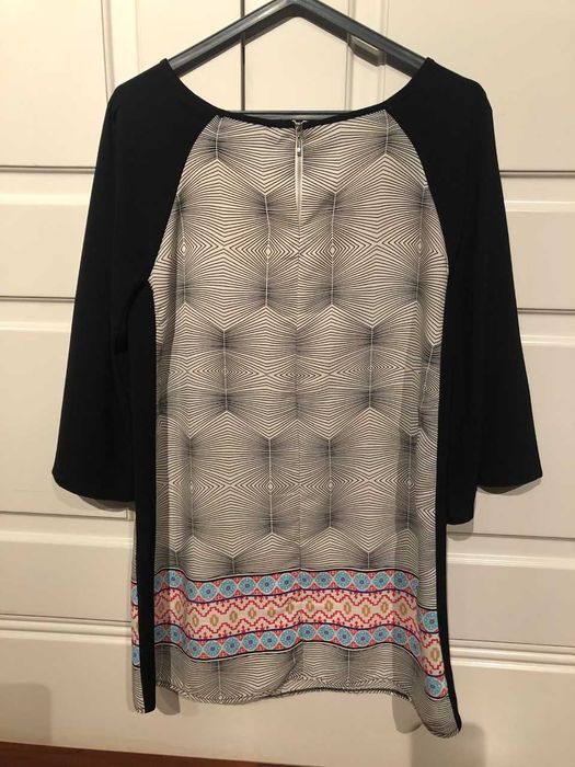 Tunic/Dress with Black-Toned Pattern by QUINZE TRENTE, Size M64297540316034121