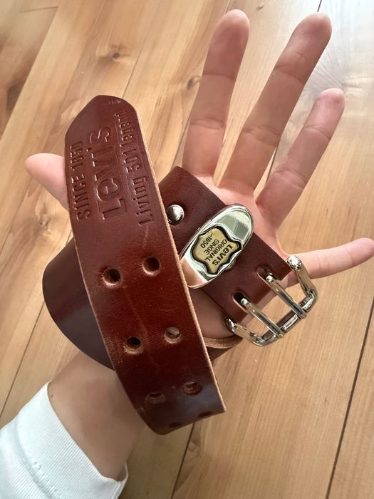 Levis skorzany pasek brazowy vintage unikat