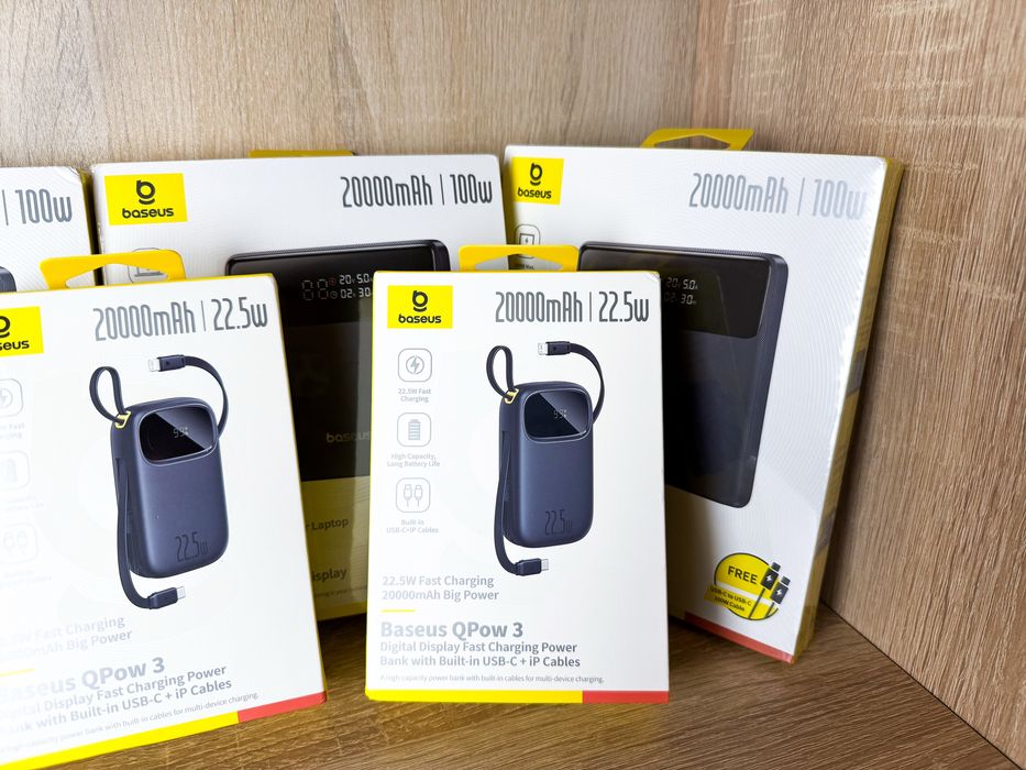 Нові Павербанки Baseus Blade H1 20 000mAh 100W / Baseus QPow 3 22.5W