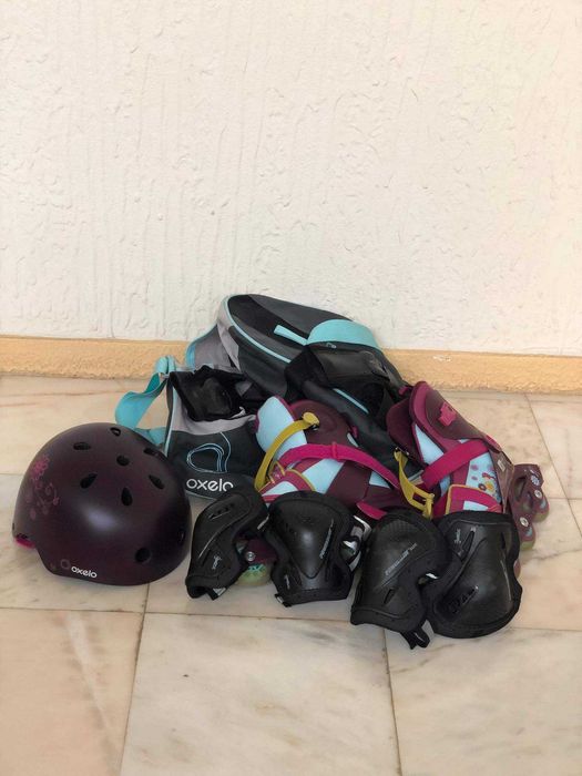 Patins em linha de  rapariga