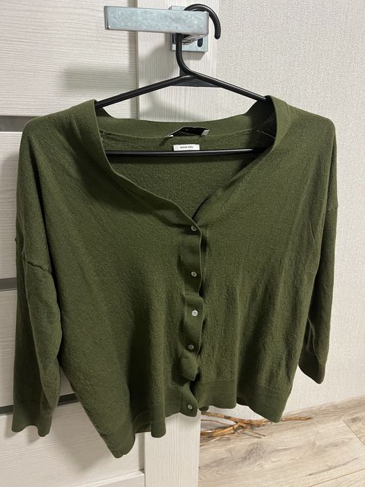 Зелений шерстяний кардиган zara
