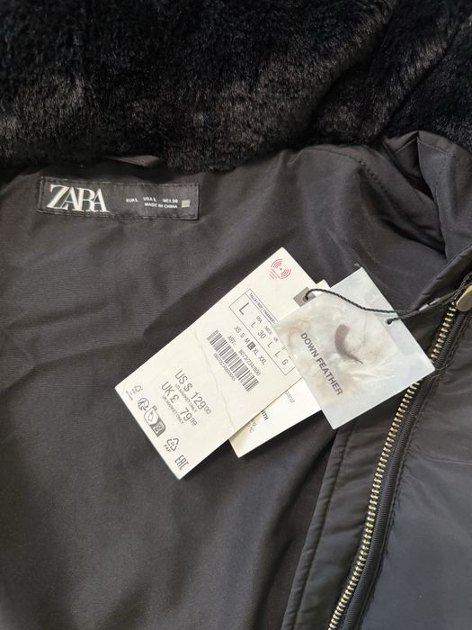 Zara (куртка, натуральний пух, нова) розмір L