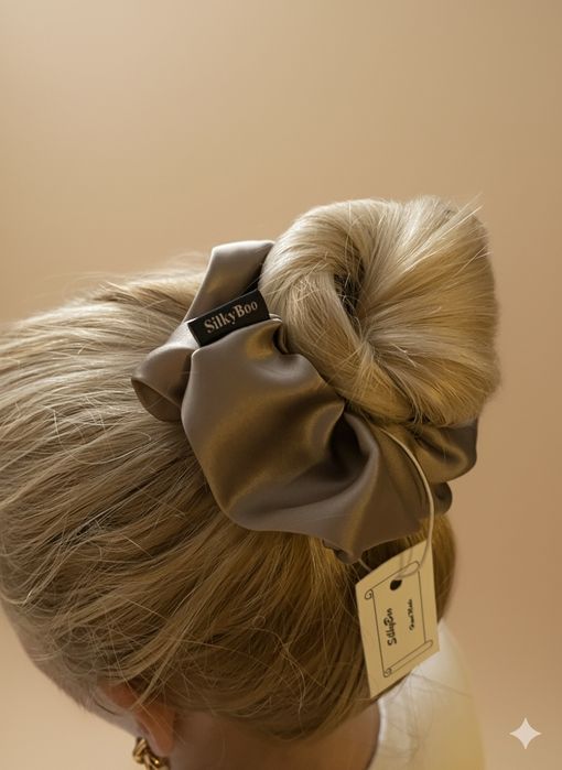 Jedwabne gumki do włosów zestaw prezentowy SilkyBoo scrunchie handmade