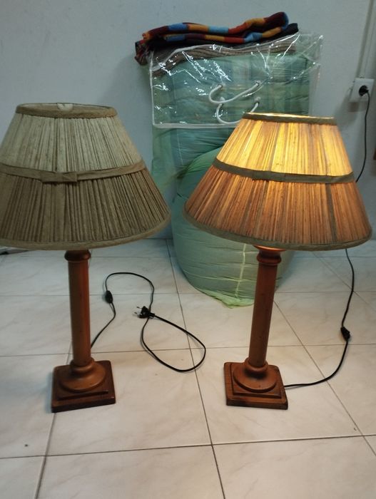 Candeeiros com abajur em tecido