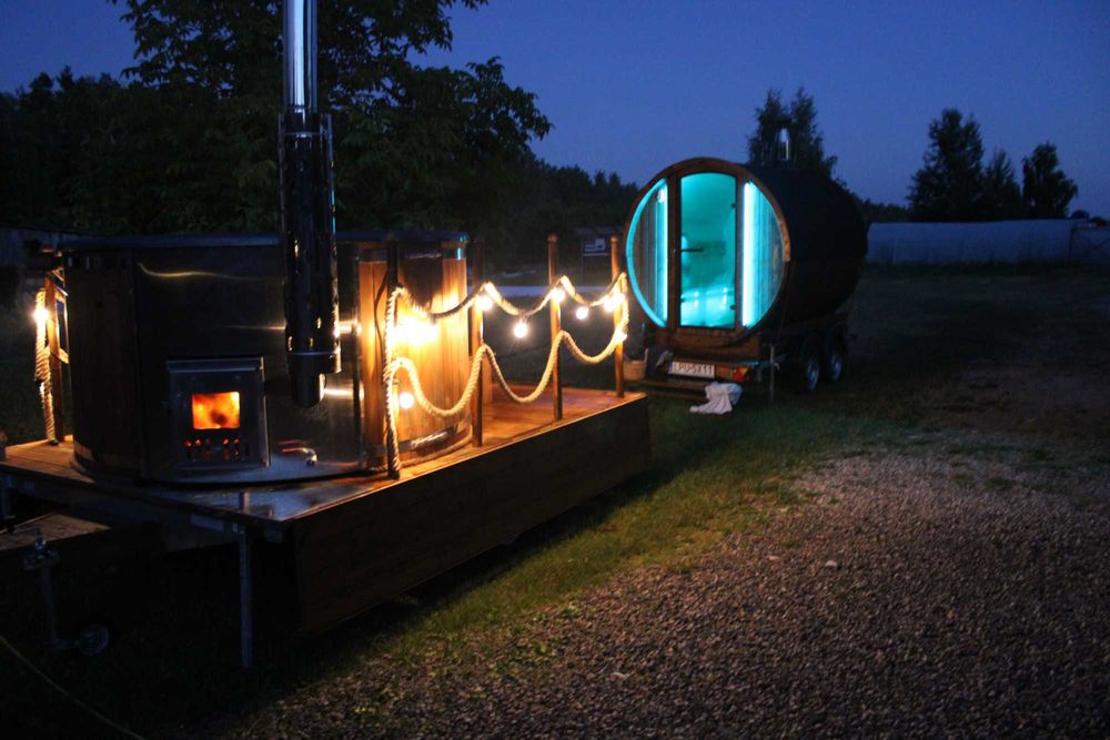 sauna mobilna, balia mobilna/jacuzzi, ruska bania, spa wypożyczę