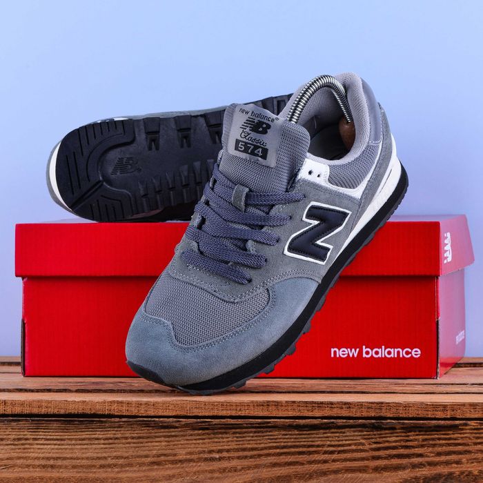 (2137) Чоловічі Кросівки New Balance 574 сірі замшеві (41-46)