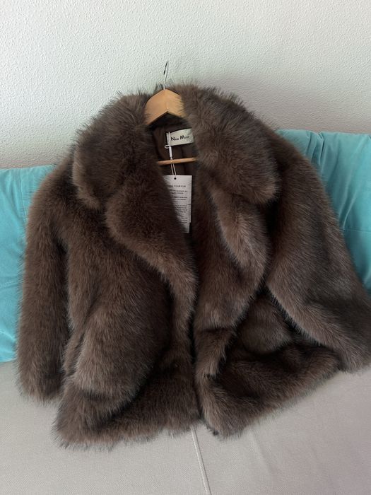 Еко шубка під соболя шоколадна анлійський комір