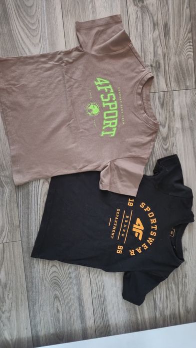 Koszulki tshirt zestaw 4F 122 czarna brązowa
