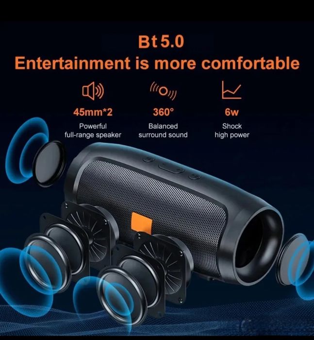 Coluna de Som Bluetooth Portátil (Artigo Novo)